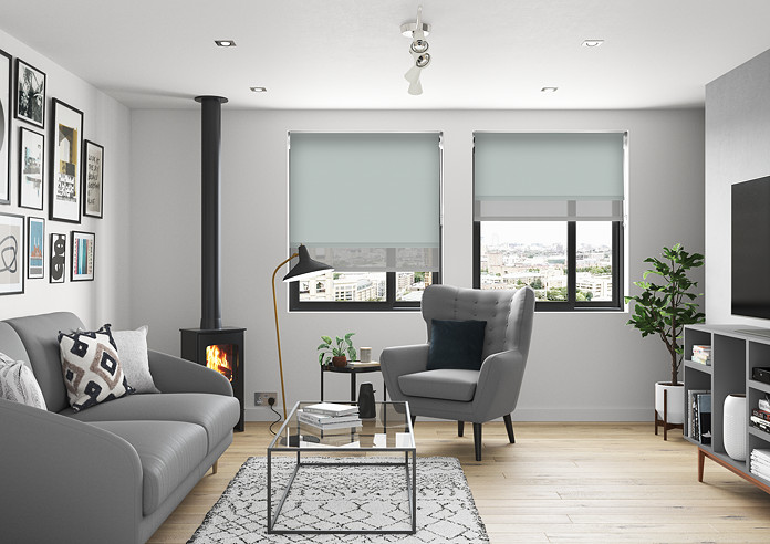 Rimini (Blackout), Grey & Optima Dawn - Double Roller Blind - Image 5